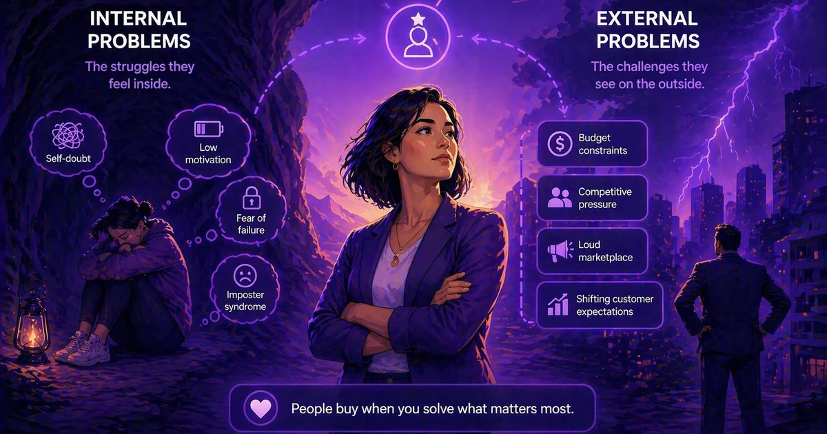 Internal vs. External Problems: Why People Actually Buy